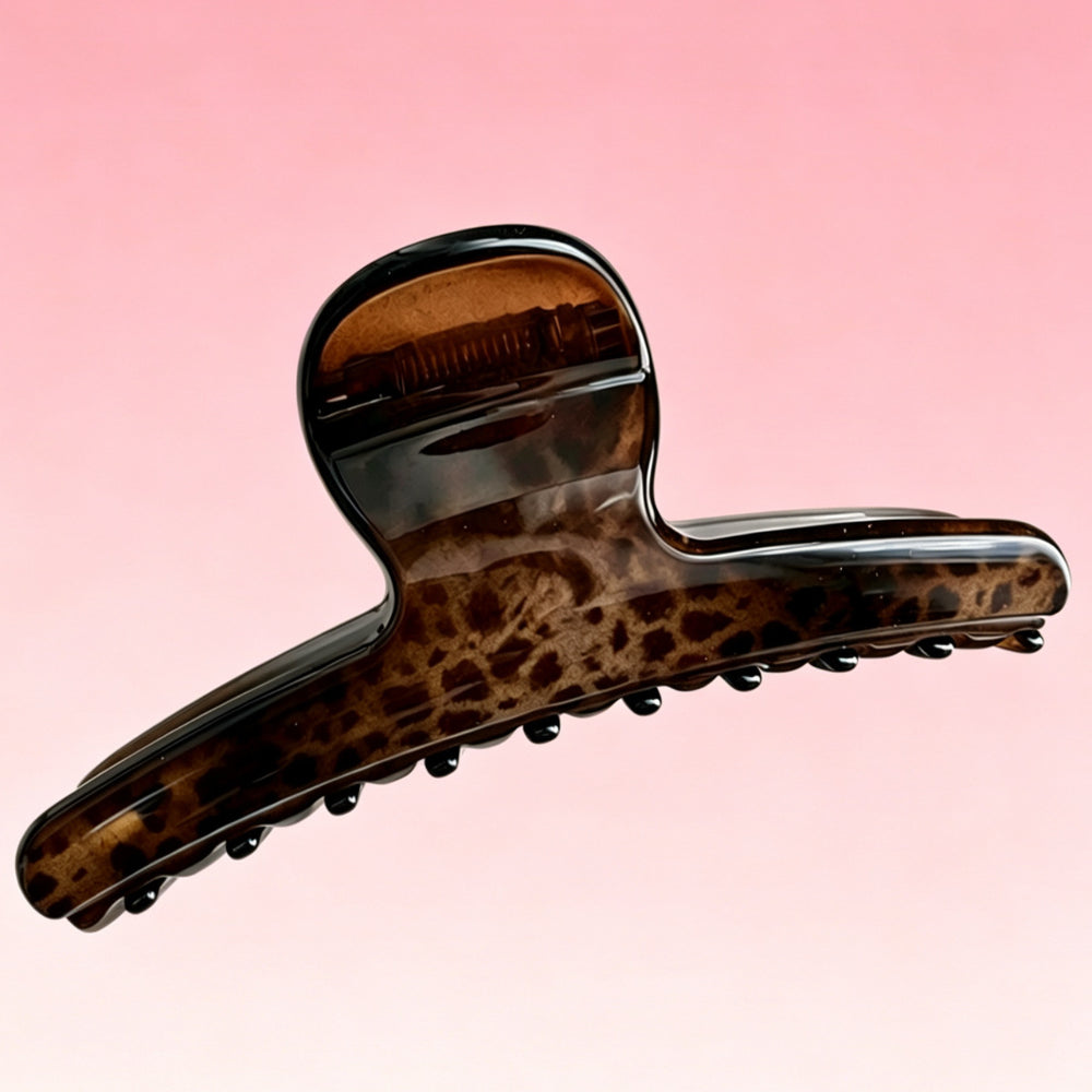 Classy french gripper for women, large leopard print dot bows, back of head, shark clip, hair clip, simple hair accessories