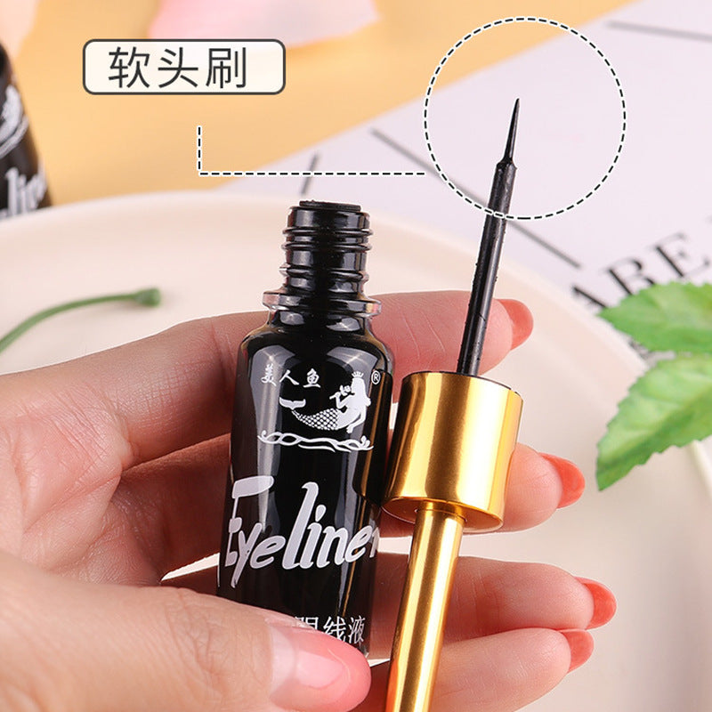 Domestic makeup old brand mermaid hardcover liquid eyeliner waterproof anti-sweat quick-drying long-lasting non-smudge soft hair and hard head