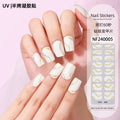Zhengxiang custom gel nail art stickers french bronzing uv phototherapy semi-cured nail stickers ice transparent nail art stickers wholesale