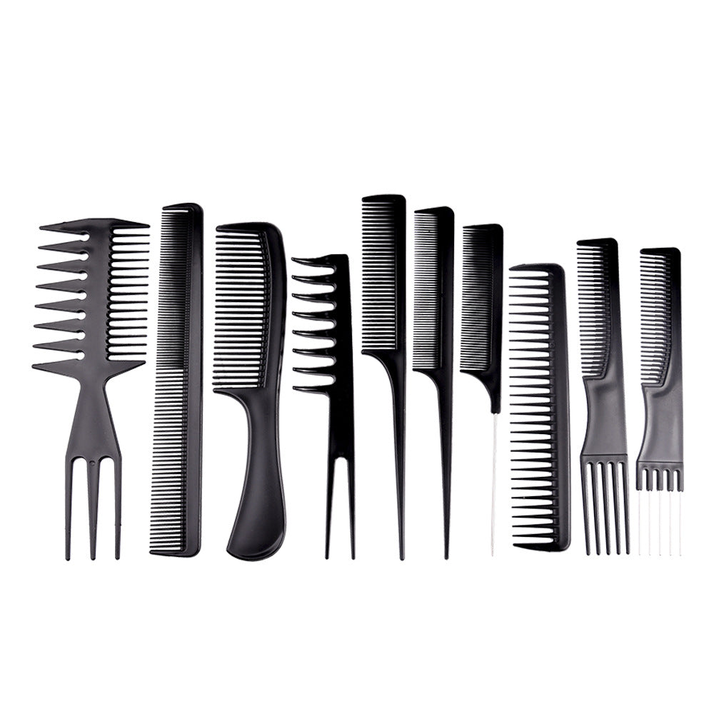 hairdressing comb suitthickened pointed tail comb hairdressing comb hair salon styling comb ten-piece set in stock