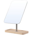 Desktop makeup casual iron desktop bamboo wood storage dormitory dressing table for home frameless vertical home mirror