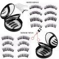 Pingdu magnetic false eyelashes all-in-one box cross-border fashion thick 2 pairs black stem eyelash curler set factory wholesale