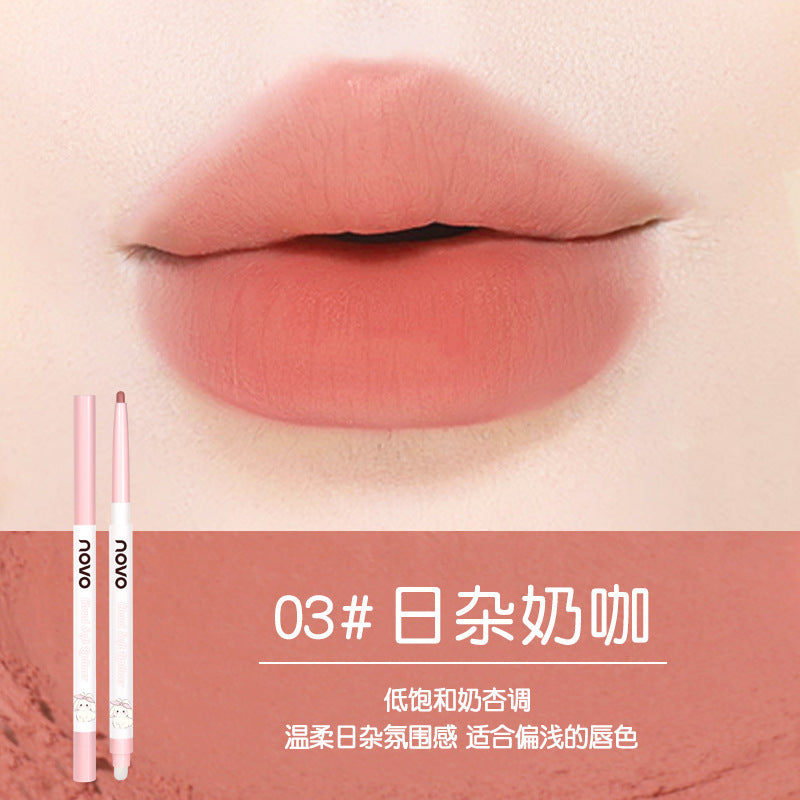 Novo cloud soft sculpting double-ended lip liner - women's lip contouring, matte, waterproof, long-lasting, lip primer & lipstick base