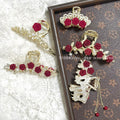 Ancient style classyelegant metal rose flower hair clip for women, back of head flower hair clip, shark clip, headwear