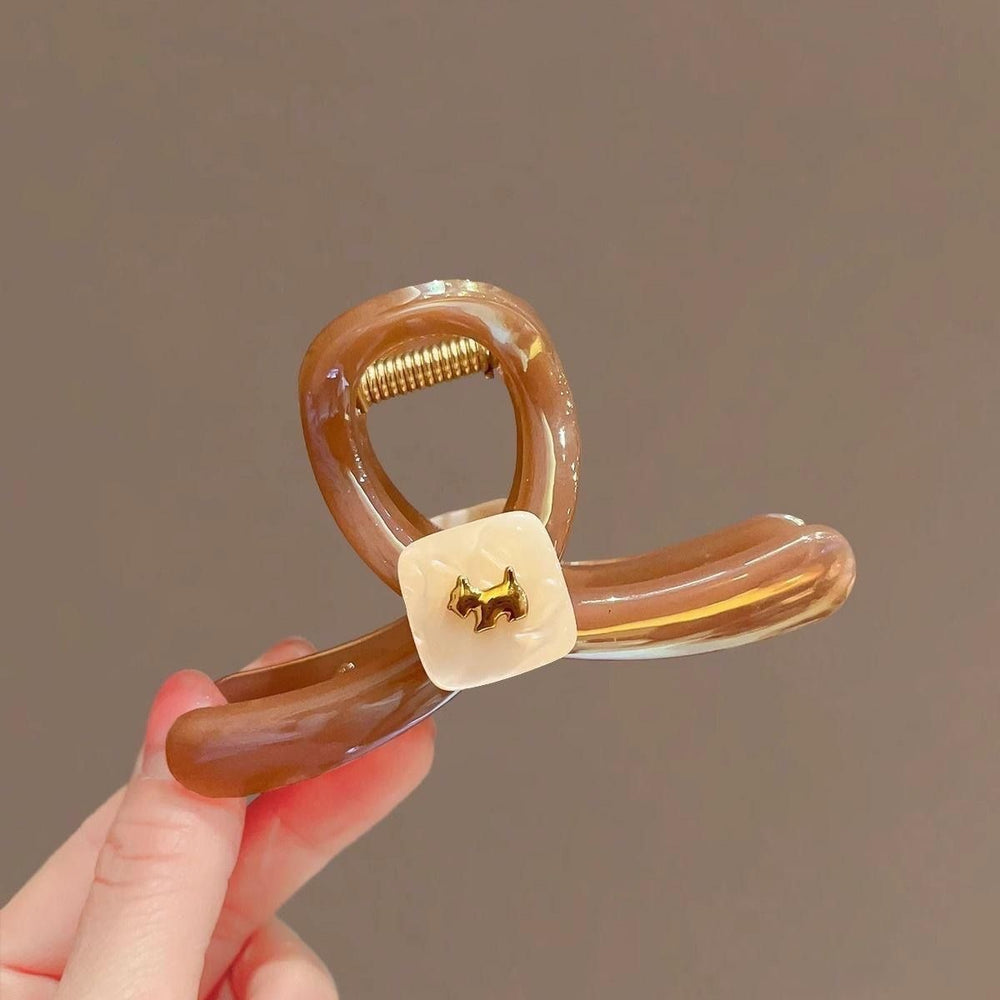 Retro stereo sunflower gripper for women 2025 new style back of head hair shark clip half-tied hair atmosphere hair accessories