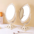 Cosmetic mirror desktop portable double-sided mirror student rotatable mirror european style plastic storage home mirror