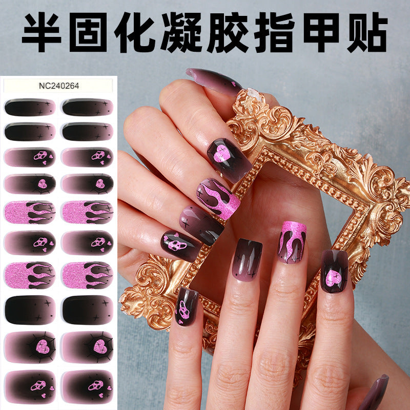 Zhengxiang personalized gel manicure stickers ins ice transparent phototherapy nails uv light nail stickers semi-cured manicure stickers gel