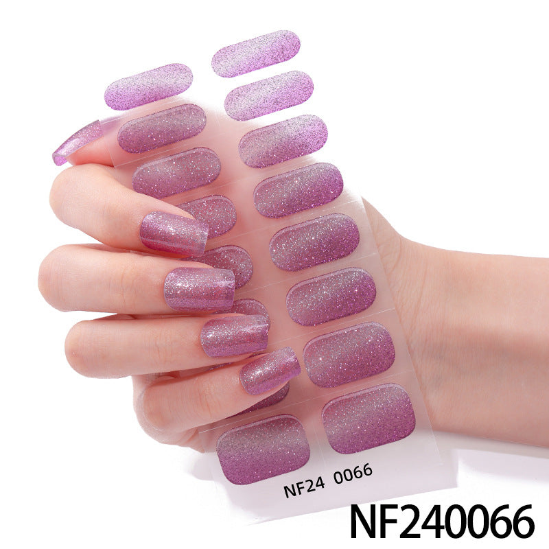 Zhengxiang personalized gel nail stickers waterprooffashion flash cat eye uv semi-cured gel nail stickers gel nail