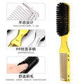 oil head brush electroplated gold brush styling oil head brush double-ended beard comb broken hair cleaning hairdressing comb