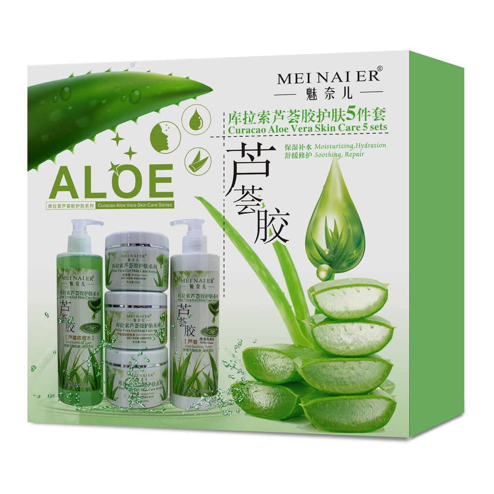 aloe vera skincare set: soothing & repairing cleanser, serum, massage cream - wholesale direct from beauty salon & spa factory