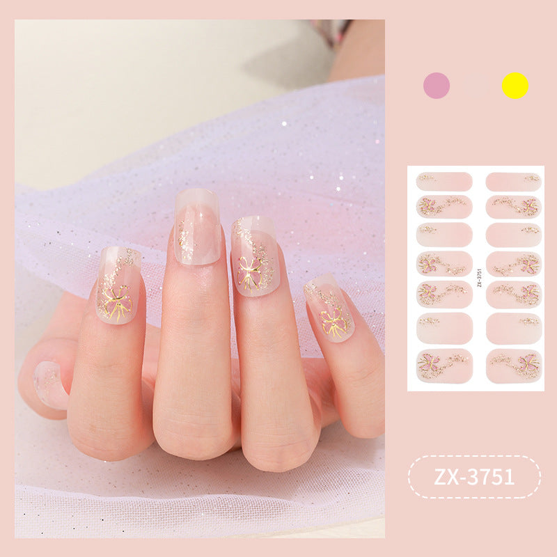 Zhengxiang factory customized japanese and korean nail art stickers hot stamping 5d epoxy imitation diamond starburst christmas nail stickers full stickers wholesale