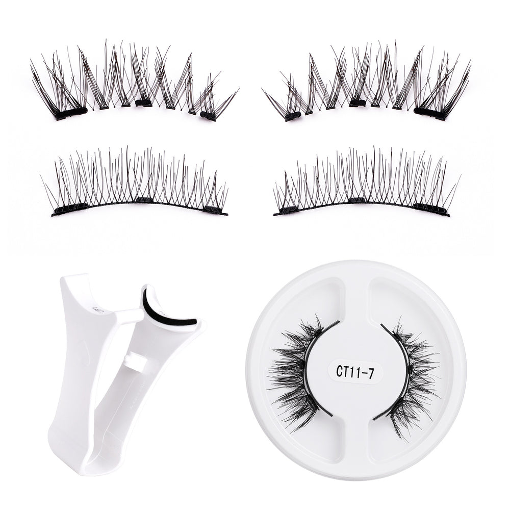 popular magnetic false eyelashes, glue-free, one-piece magnetic suction set, fox eyelashes, flatness magnetic