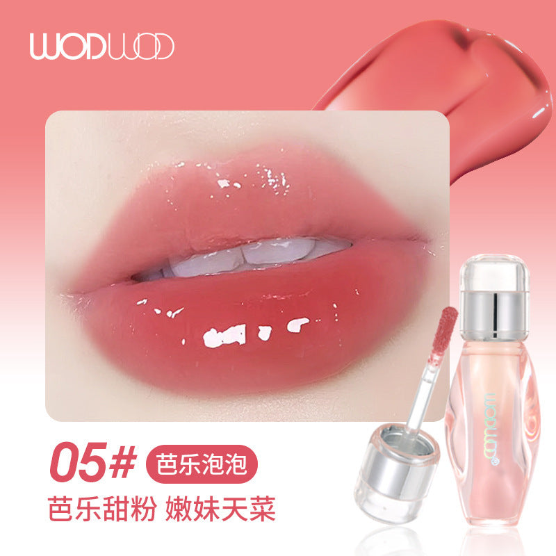 Wodwod water glossy rock candy lip plumping gloss women's mirror pouty lips whitening moisturizing not easy to fade lip oil