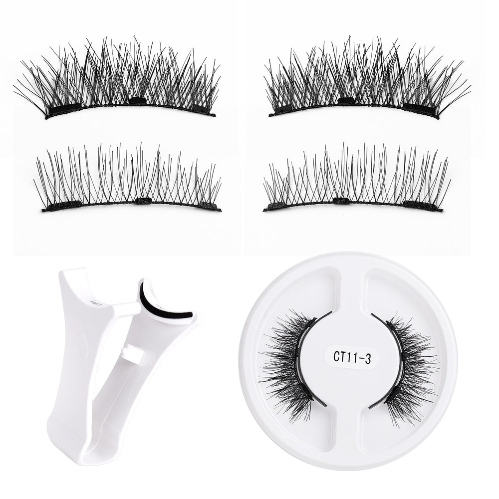 popular magnetic false eyelashes, glue-free, one-piece magnetic suction set, fox eyelashes, flatness magnetic