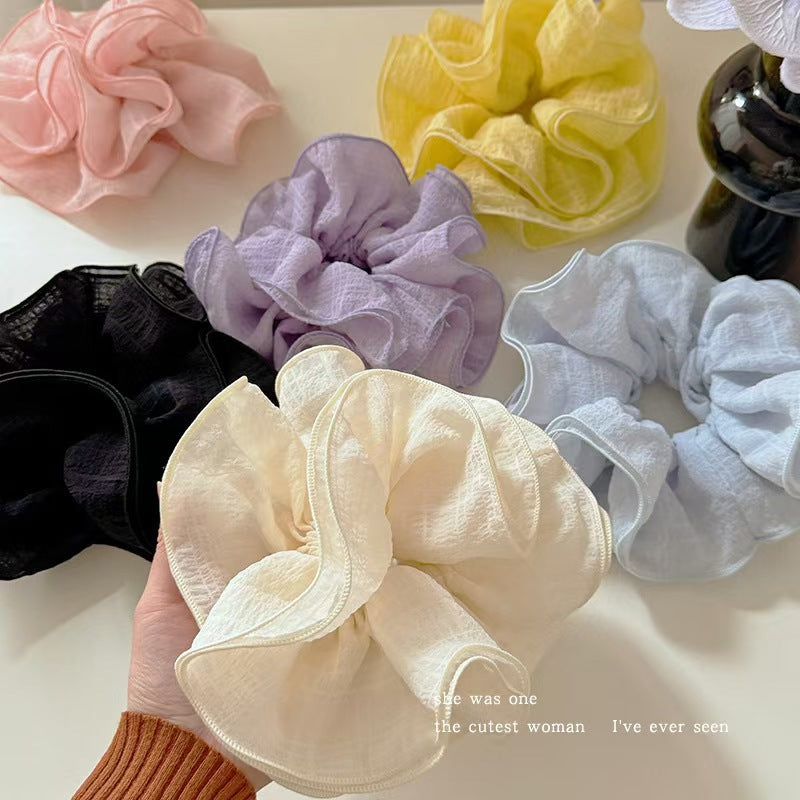 Extra large gentle purple large intestine hair tie for women elegant low ponytail hair tie classy fat intestine head flower hair tie