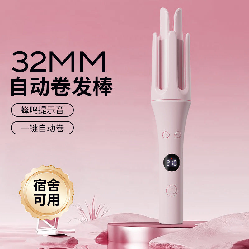 Large roll lazy handy gadget dormitory negative ion student fully automatic curling 32mm does not hurt big waves long-lasting hair-styling