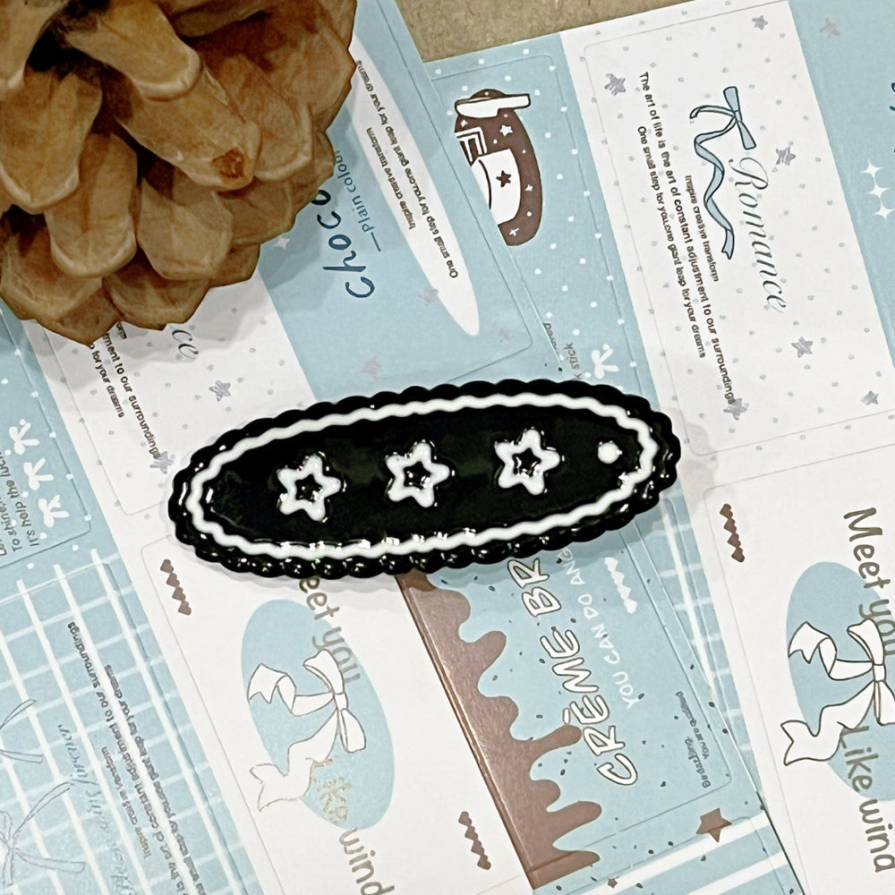 Korean dongdaemun new blue floral hair clip - side bangs duckbill clip - sweet & girly hair accessory