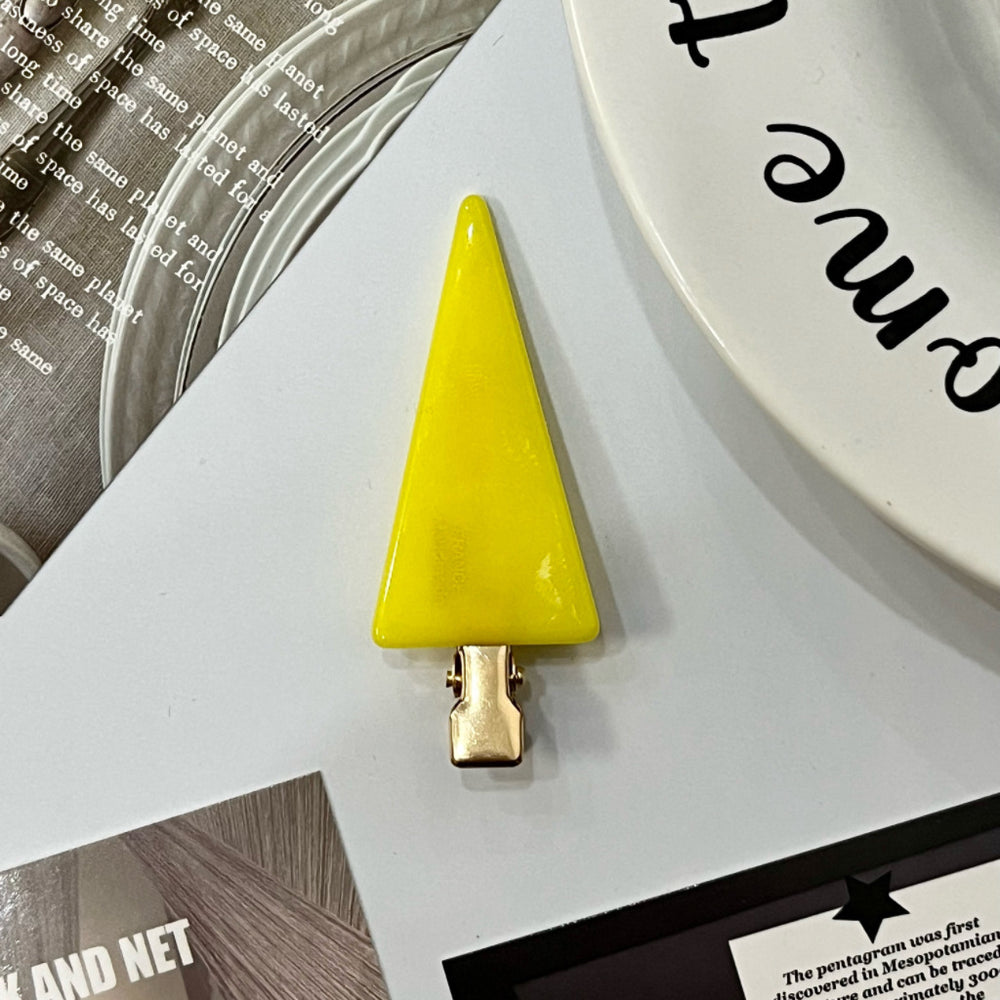 Shen yue's same gold label design triangle makeup clip cute girl retro hair clip easiest for match seamless clip bangs clip