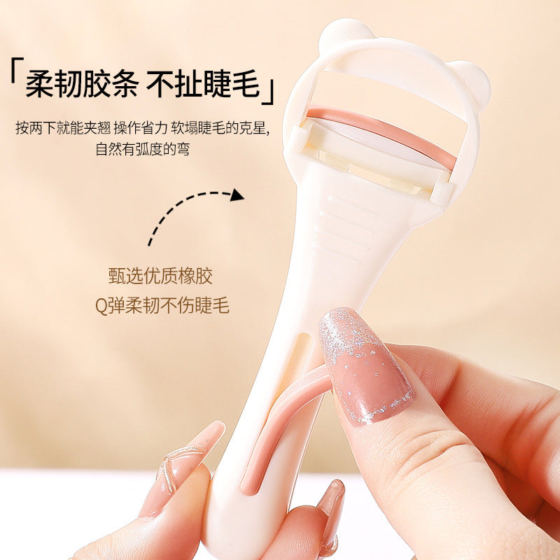 Jonbos slim waist eyelash curler - wide angle sunflower design, long-lasting hold, eyelid-friendly, portable curler
