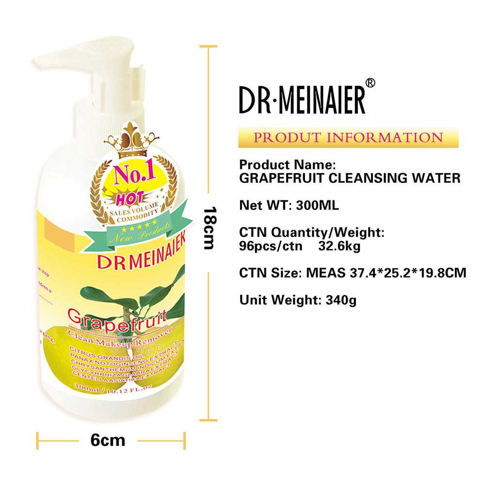 exclusive english grapefruit deep cleansing makeup remover facial eye and lip makeup remover gentle and non-irritating 300ml