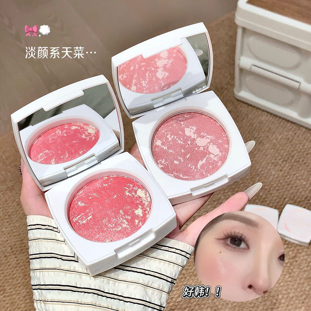 Kakashow sculpting baked blush - single color, shimmering pearlescent, brightening, enhances complexion, natural contouring rouge