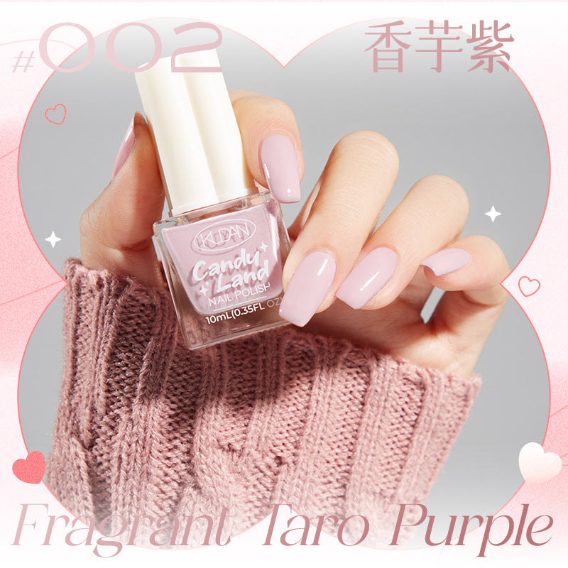 New water-based peel-off nail polish: long-lasting, quick-drying, no-bake, solid color, glitter, nude, and protective base coat - candyland collection