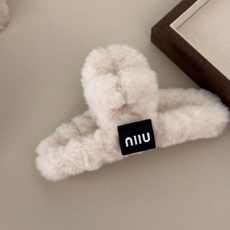K-style letter patch wire winding stuffed gripper large hair gripper elegant shark clip hairpin classy hair clip hair accessories