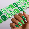 Zhengxiang custom gel nail stickers waterproof st. patrick's day cross-border fashionuv semi-cured nail stickers gel