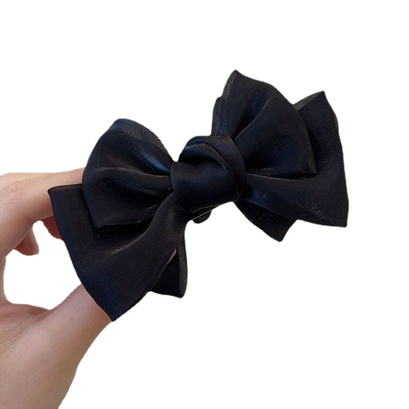 Sweet black bows ball head clip popular new arrivalelegant hair clip female back of head clip headwear clip