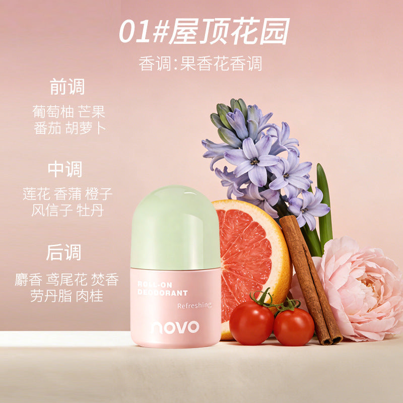 Novo pure & refreshing roll-on deodorant for women - underarm odor control, long-lasting fragrance, antiperspirant roll-on