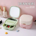 Cosmetic mirror with comb for desktop storage, desktop for home princess all-in-one student portable glass home mirror