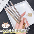 Novo wooden hard core double-ended eyebrow pencil waterproof sweatproof non-fading pencil style sharpenable duckbill flat head
