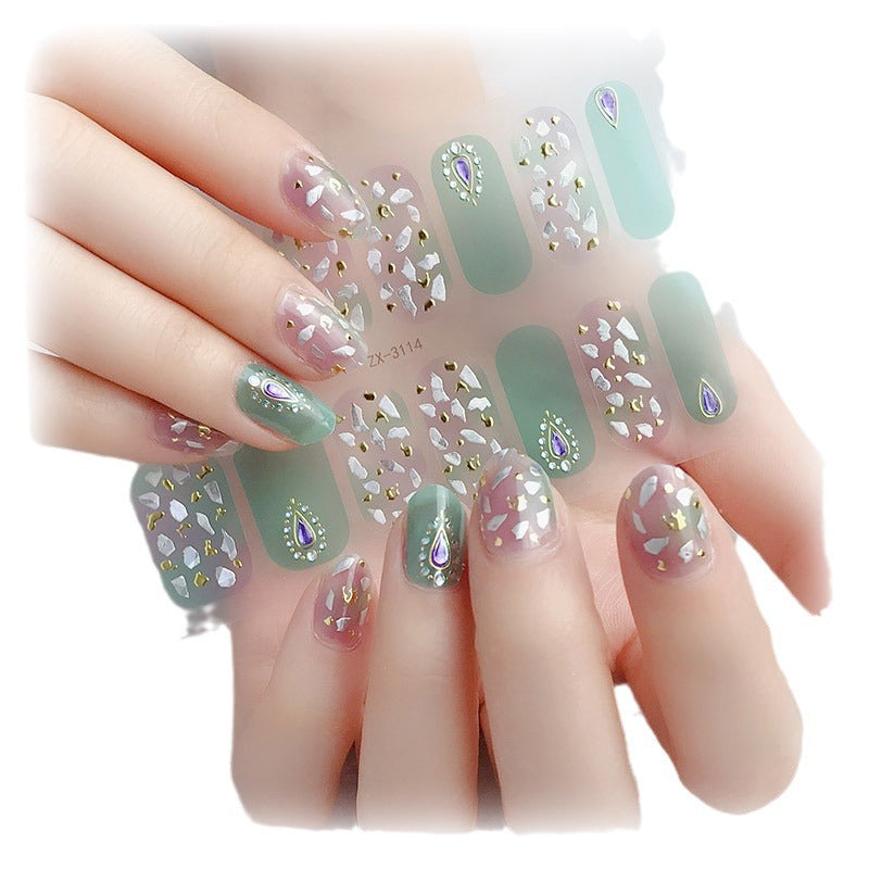Zhengxiang diamond nail art japanese and korean nail art stickers 3d french nail art stickers full stickers finished cross-border waterproof nail stickers amazon