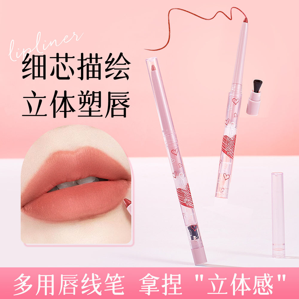 lip liner double-ended dual-effect silky smooth and long-lasting makeup control lip pencil easiest for match matte lip lipstick pen