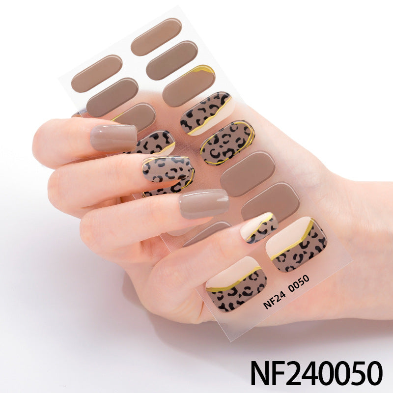 Zhengxiang factory customized gel nail stickers uv semi-cured nail polish glue hot stamping korean semi-cured nail art stickers wholesale