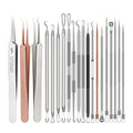 Blackhead remover kit with acne needle & tweezers - precision blackhead extractor & pimple popper tool