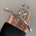 Metal cross hair clip classy cross wavy style elegant gripper shark clip back of head hair bun classy hair accessories