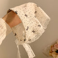 Korean style new fairy style all-over print lace tie-up women's headband - perfect for travel, outdoor activities, and sun protection - triangle scarf