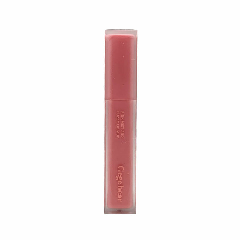 Gege bear pink mist fluffy lip mud female velvet matte matte low saturation pseudo-no makeup fall and winter whitening lip glaze