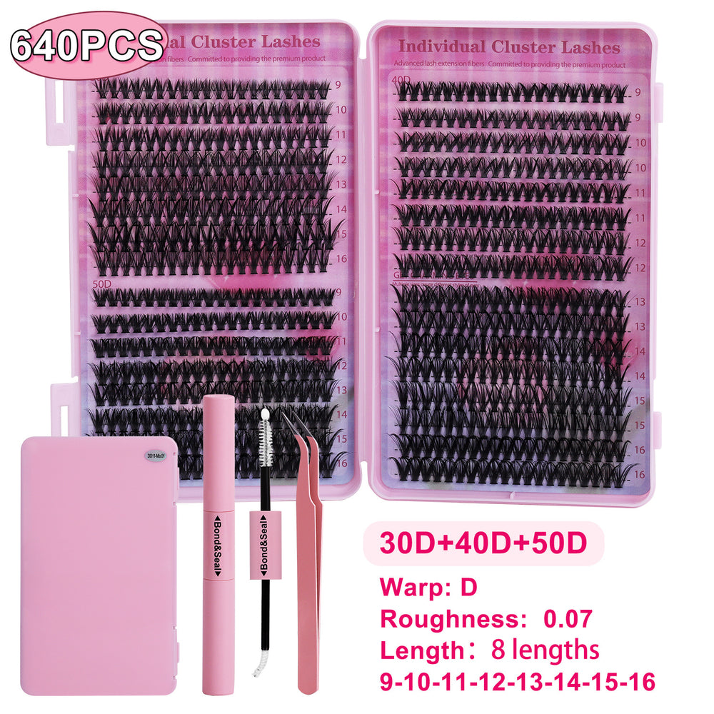 tiktok european and american eyelash book 640 clusters of false eyelashes segmented hair set eyelashes hot-selling makeup