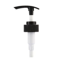 Guangzhou in-stock: push-down threaded lotion pump head, long spout 32 teeth, black and white hand soap & personal care plastic pump