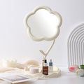 Floral makeup mirror - cute & chic desktop vanity mirror for girls, perfect for dorms, portable storage, and home use