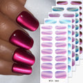 Zhengxiang custom gel nail stickers waterproof amazon cat eye onion powder uv light semi-cured nail stickers wholesale