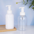 Pet 500ml foaming pump head hand soap bottle empty plastic bottle for dispensing facial cleanser foam custom bottle
