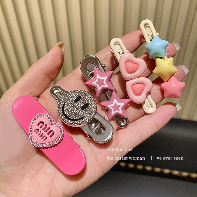 21-piece hair clip set: y2k sweet & cool dopamine metal rhinestone hair accessories for girls - cute hair clips, bang clips, and headbands