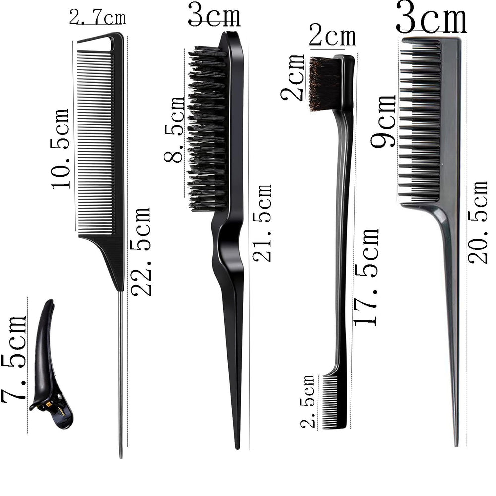 Hairdressing comb, three rows of pointed tail comb, fluffy hair, hair comb, hair cleaning tool, various combs, cleaning brush