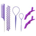 hot-selling hair styling tool suit steel needle tip tail comb hook hair comb comb hair pulling needle hair braider crocodile hair clip