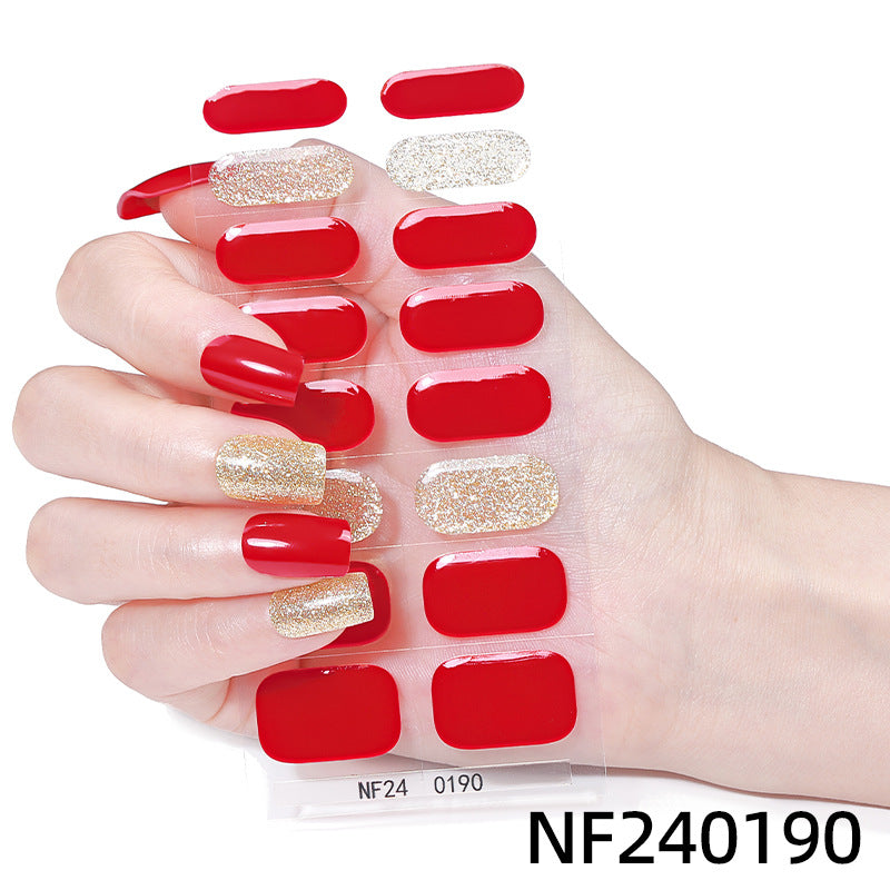 Zhengxiang personalized gel manicure stickers onion powder jumping color nail polish film korean uv photo lamp hardening semi-cured nail stickers