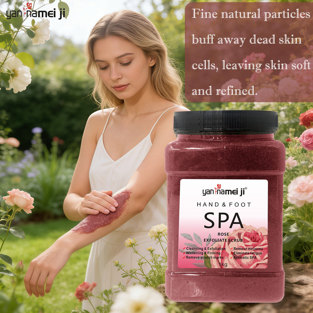 milk & honey moisturizing hand & foot spa rose scrub 1kg - cleansing, rejuvenating, exfoliating - export quality