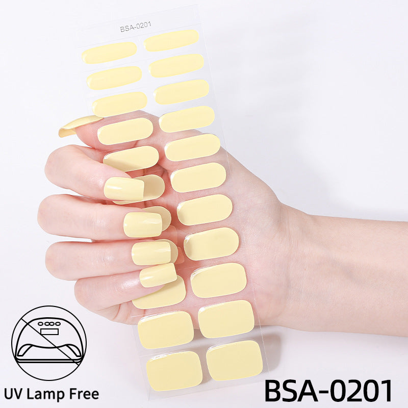 no-bake gel manicure stickers waterprooffashionpure color nail stickers no cure gel nail wraps